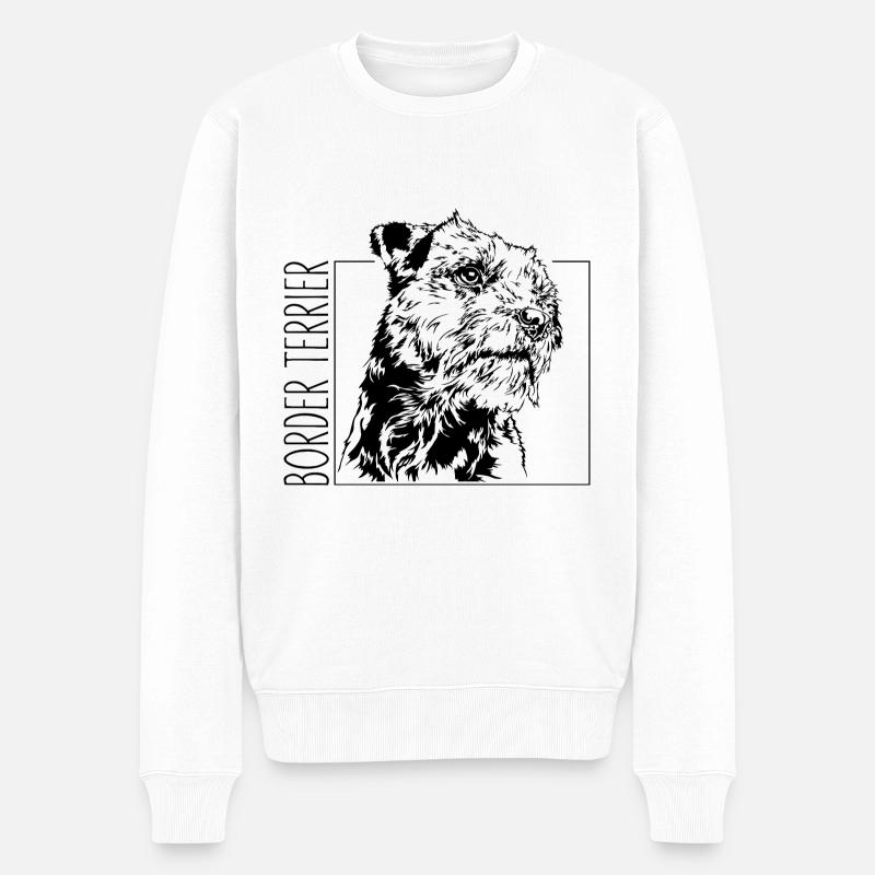 BORDER TERRIER Hund Hunde Wilsigns - Männer Premium Bio Pullover - Weiß