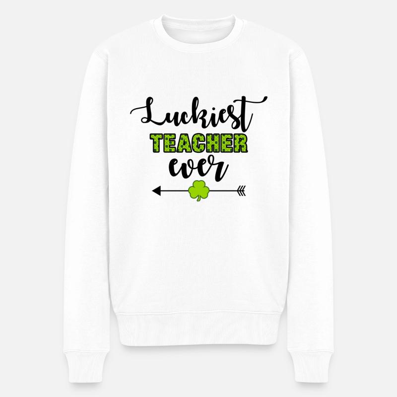 Professeur le plus chanceux de tous les temps - Pull Premium bio Homme - blanc
