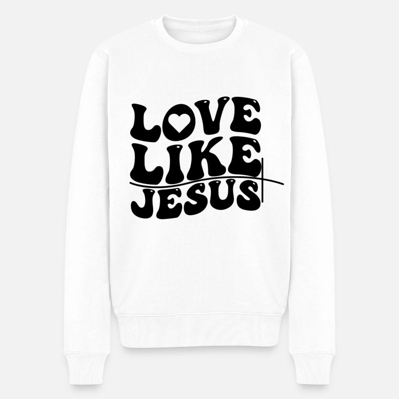 Love Like Jesus - Männer Premium Bio Pullover - Weiß