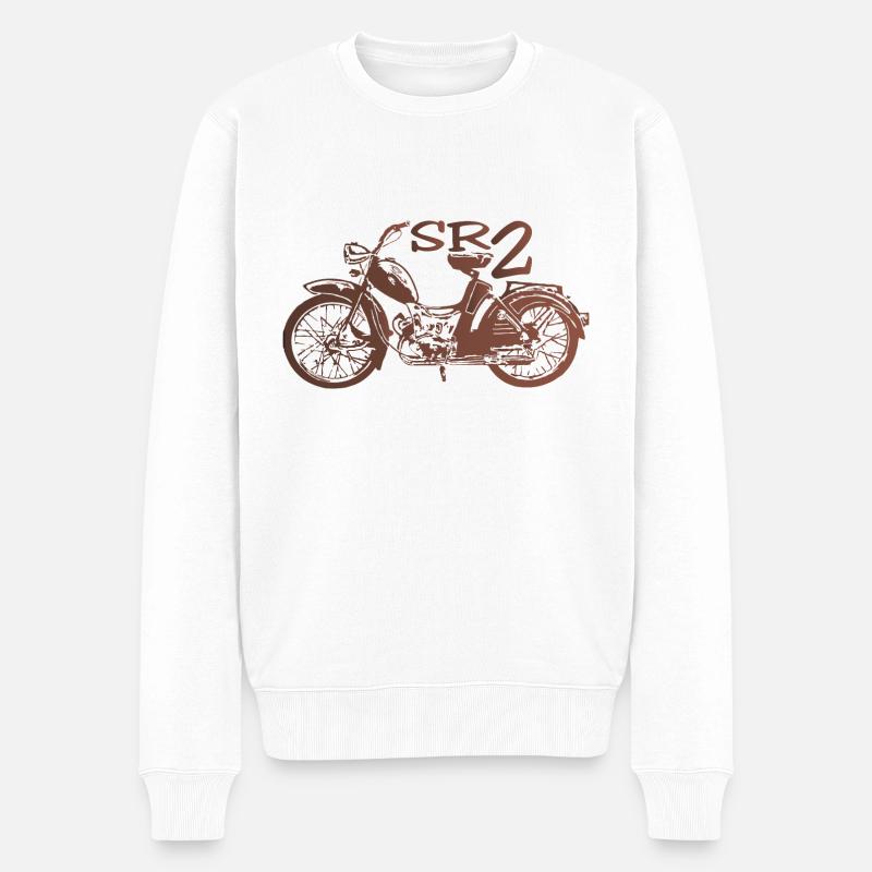 Simson SR2 rubinrot - Männer Premium Bio Pullover - Weiß
