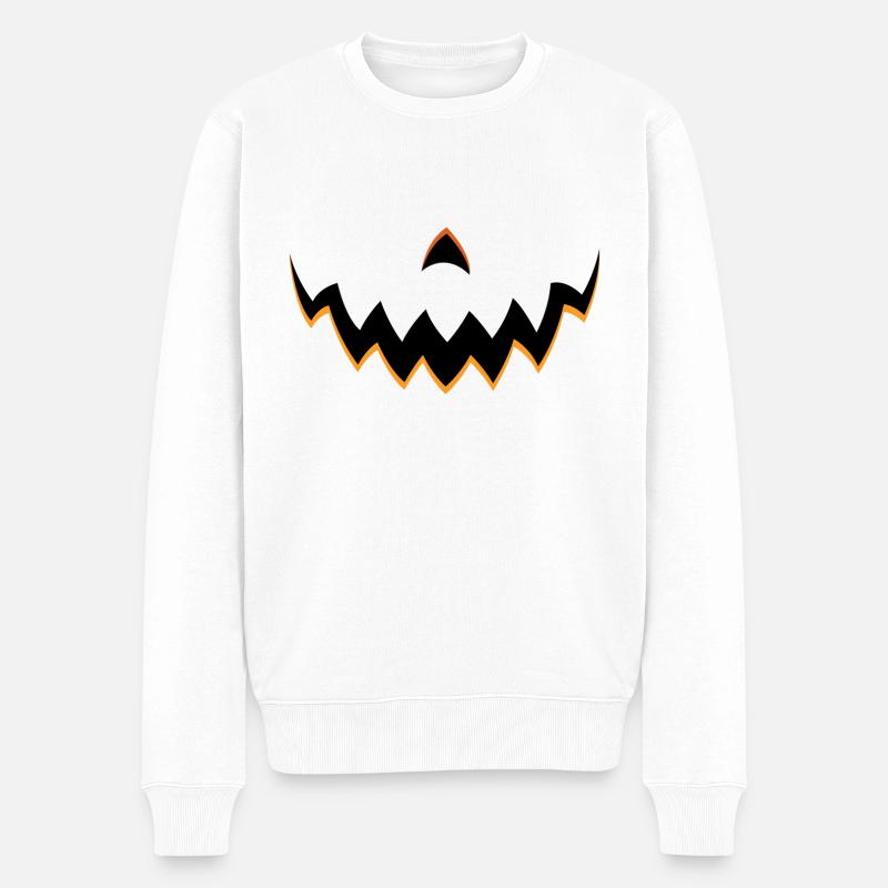 Visage de citrouille - Pull Premium bio Homme - blanc