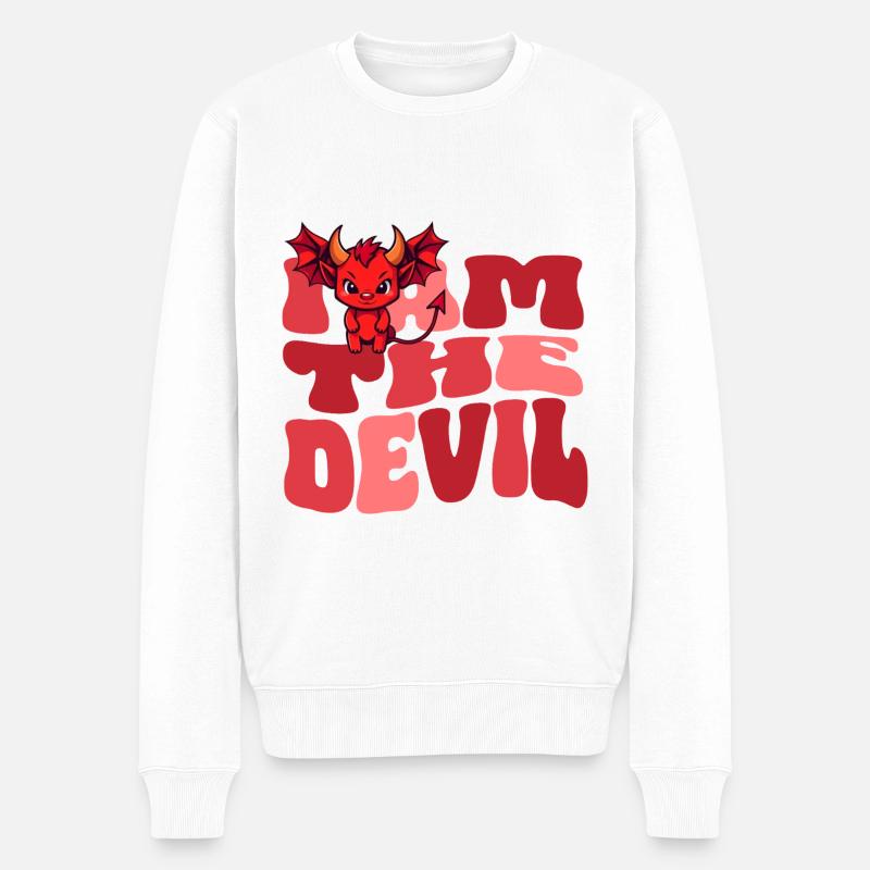 Teufel Devil böse Hausdrachen Ehefrau - Männer Premium Bio Pullover - Weiß