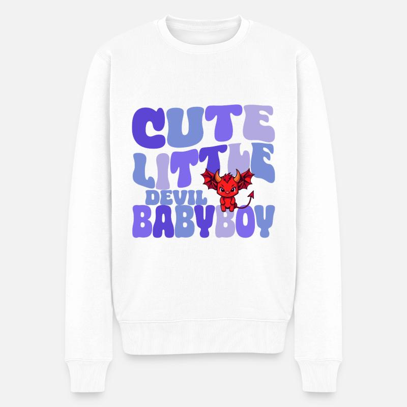Babyboy - Petit Diable mignon - Pull Premium bio Homme - blanc