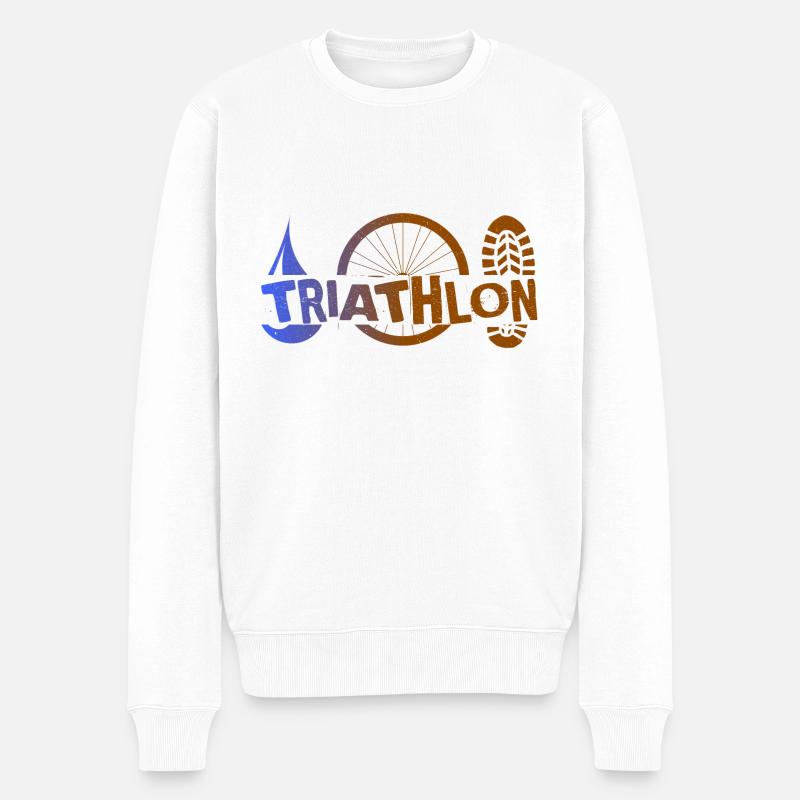 Triathlon Icons - Männer Premium Bio Pullover - Weiß