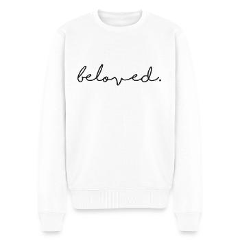 bien-aimé - Pull Premium bio Homme - blanc - Devant - Thijin (182cm)