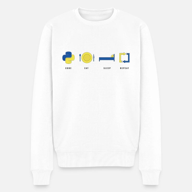 CODER PYTHON LIFE - Pull Premium bio Homme - blanc