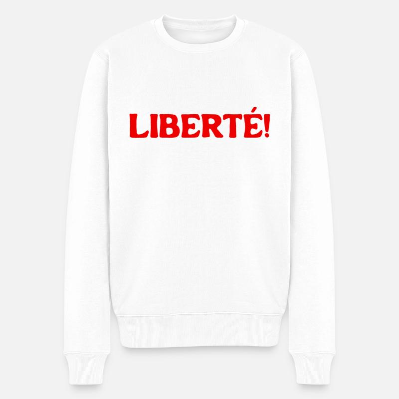 Liberté Freedom Freiheit - Männer Premium Bio Pullover - Weiß