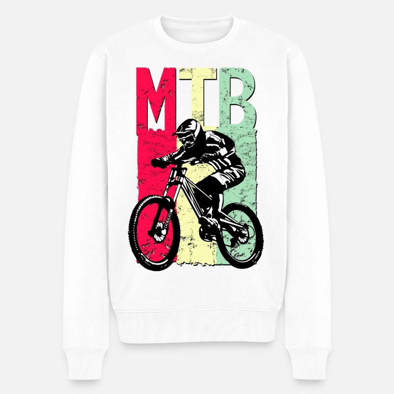 VTT VTT - VTT - Rétro Cycling - Pull Premium bio Homme - blanc