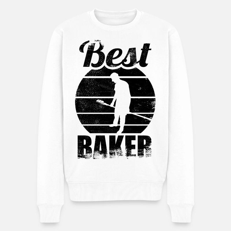 Bäcker - Männer Premium Bio Pullover - Weiß