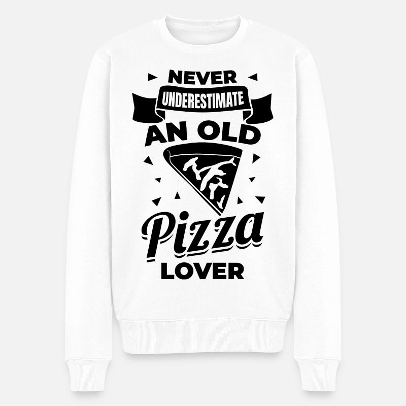 Pizza Opa - Männer Premium Bio Pullover - Weiß