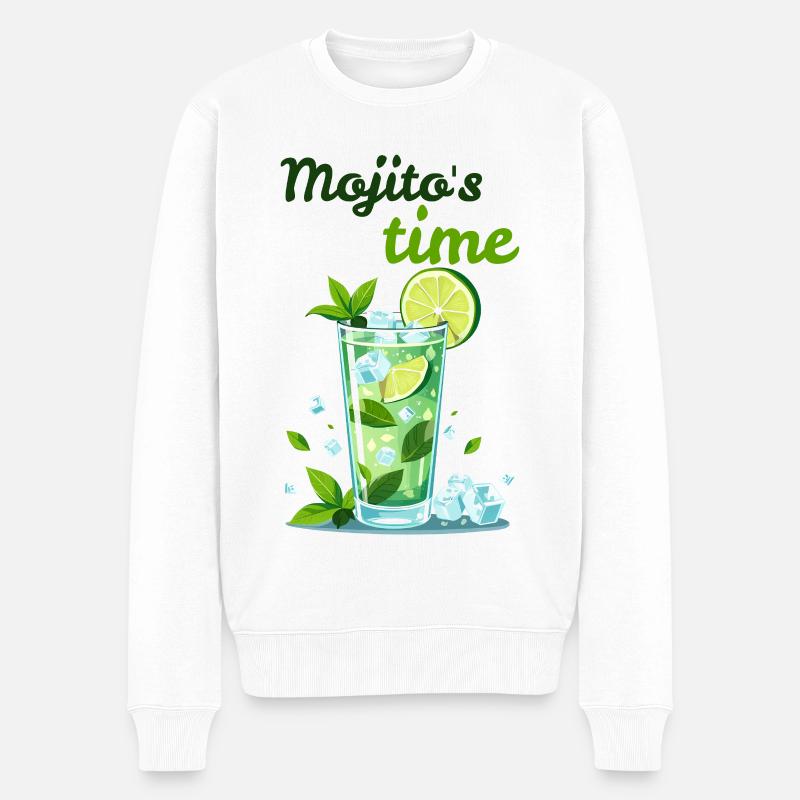 Cocktail mojito par Helfspawn - Pull Premium bio Homme - blanc