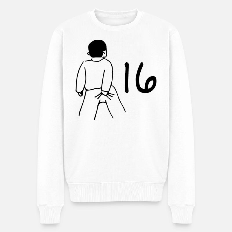 16. Geburtstag - 16 Jahre Alt - Männer Premium Bio Pullover - Weiß