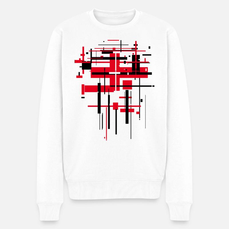Motif abstrait - Pull Premium bio Homme - blanc