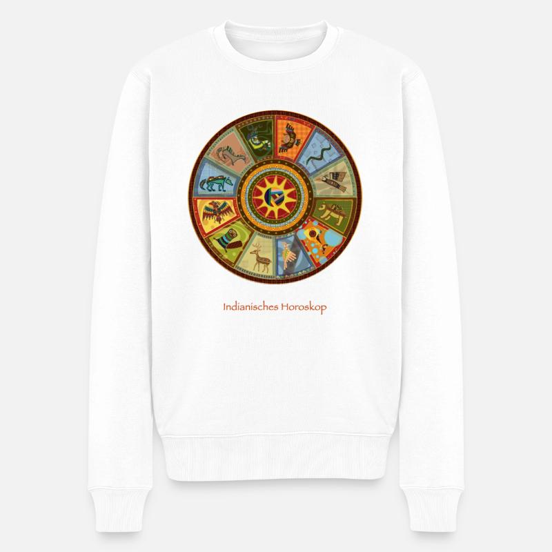 Indianisches Horoskop - Männer Premium Bio Pullover - Weiß