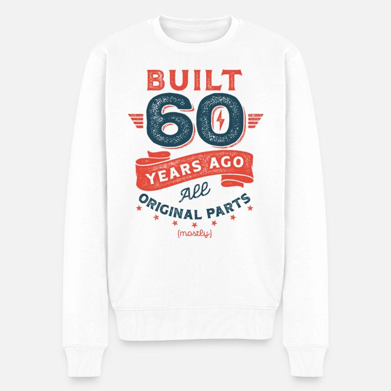 Build 60 Years Ago, All Original Parts (mostly). - Männer Premium Bio Pullover - Weiß