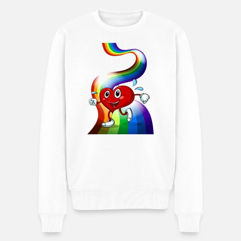 drapeau pride arc-en-ciel - Pull Premium bio Homme - blanc