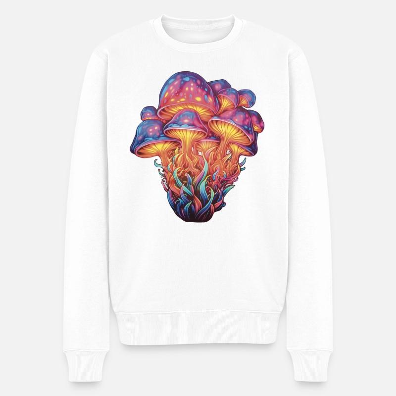 Champignons rougeoyants - Pull Premium bio Homme - blanc