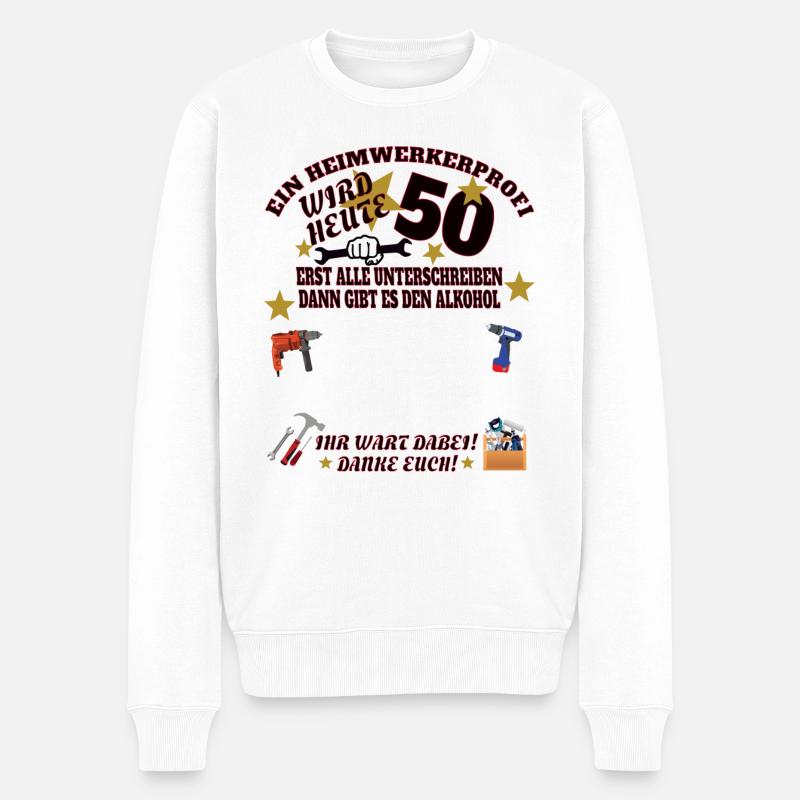 Heimwerker Geschenkidee Handwerker - Männer Premium Bio Pullover - Weiß