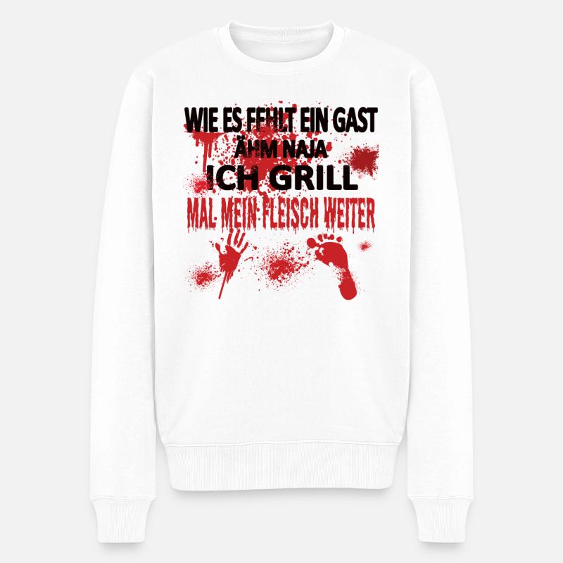 Grillen und Camper Geschenkidee - Männer Premium Bio Pullover - Weiß