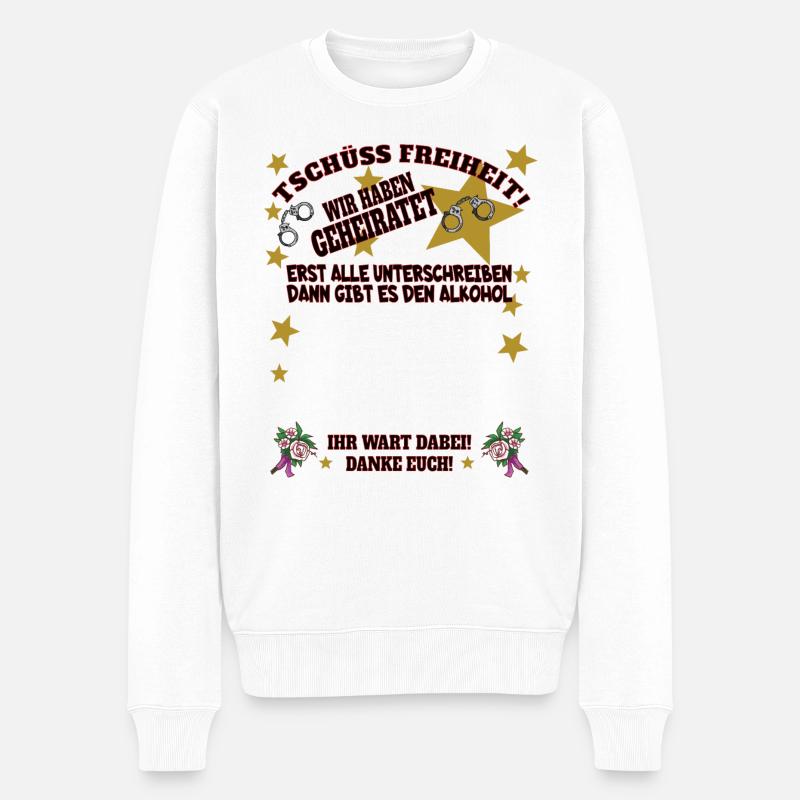 Hochzeit Zubehör Geschenkidee - Männer Premium Bio Pullover - Weiß
