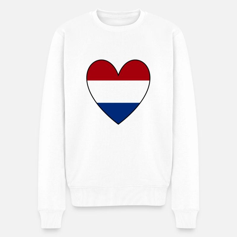 Pays-Bas Coeur - Pull Premium bio Homme - blanc