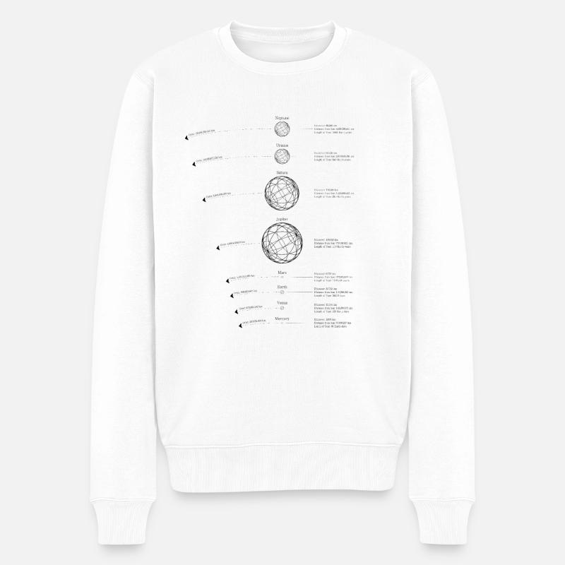 Sonnensystem Grafik | Planetensystem - Männer Premium Bio Pullover - Weiß
