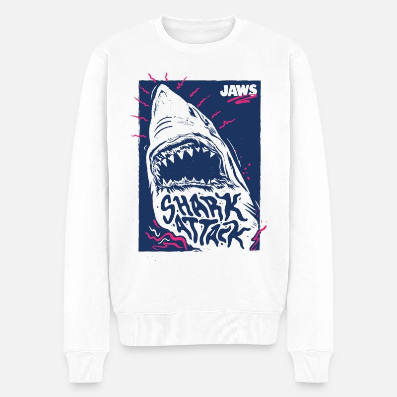 Les Dents De La Mer Jaws Shark Attack - Pull Premium bio Homme - blanc