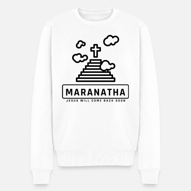 Jesus kommt wieder Bist Du bereit Gott, Christus - Männer Premium Bio Pullover - Weiß