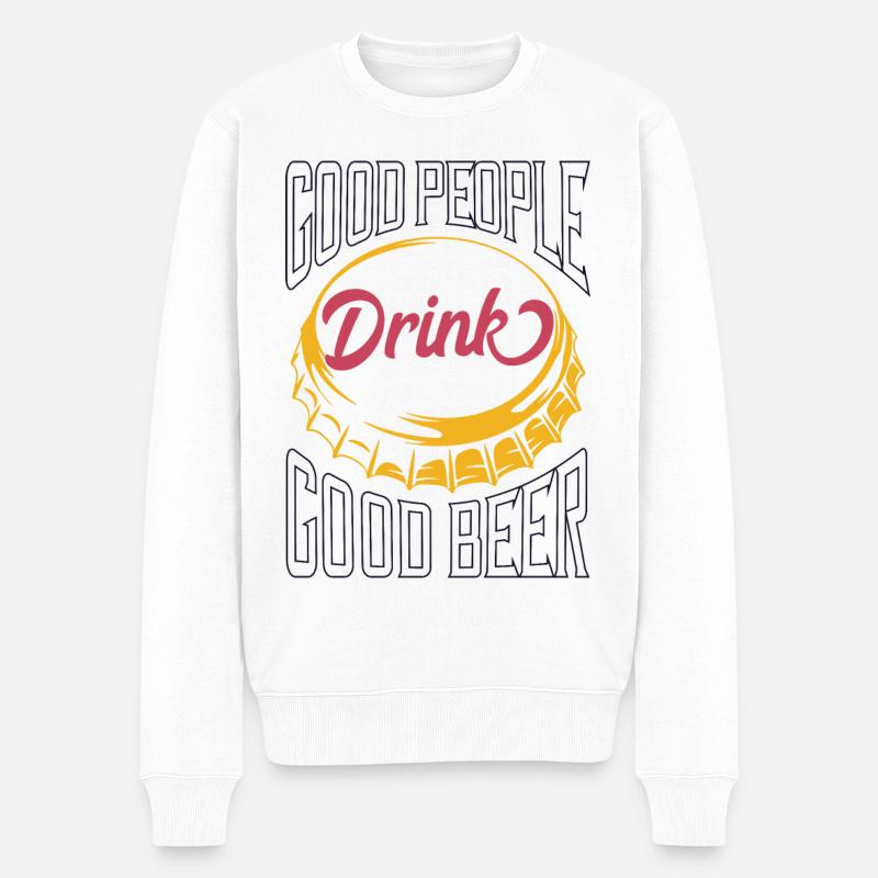 Bière - Pull Premium bio Homme - blanc