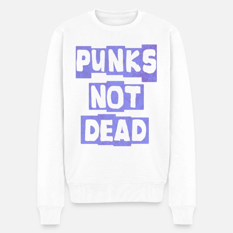 Punk Punkrocker Punks Punker Musik - Männer Premium Bio Pullover - Weiß