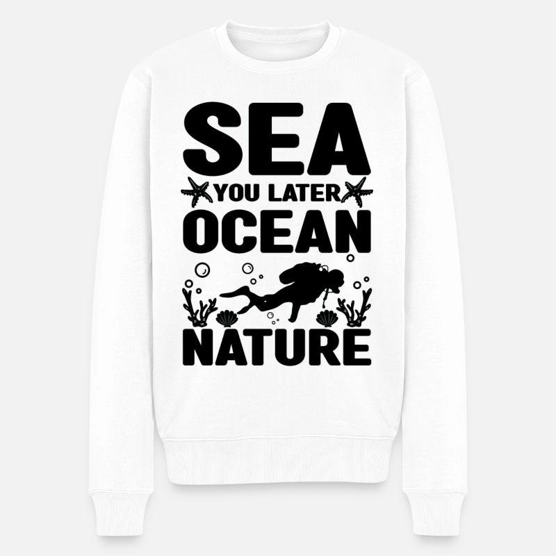 Biologiste marin - Pull Premium bio Homme - blanc