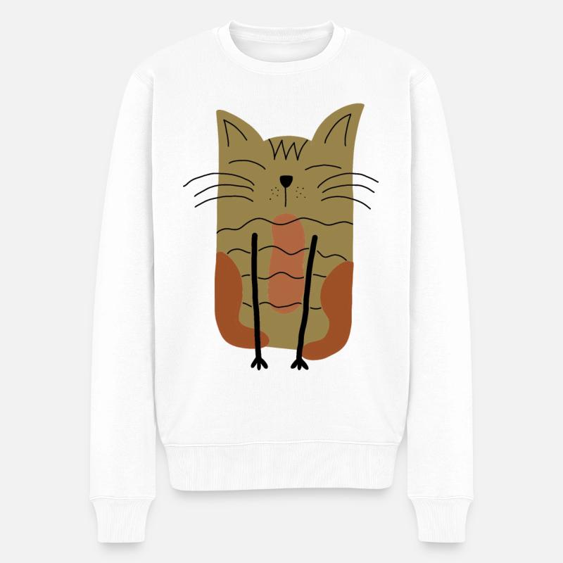 Scandinave Cat Cat Lover - Pull Premium bio Homme - blanc