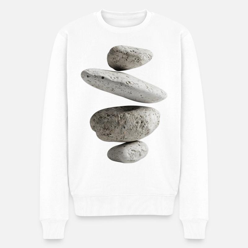 Steine - Männer Premium Bio Pullover - Weiß