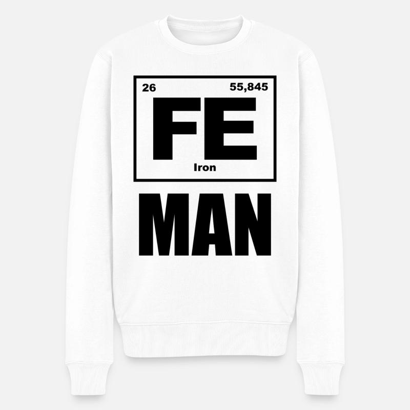 Fe Man / Iron Man - Pull Premium bio Homme - blanc