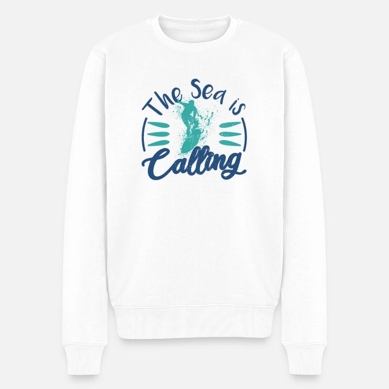 Surfer - Männer Premium Bio Pullover - Weiß