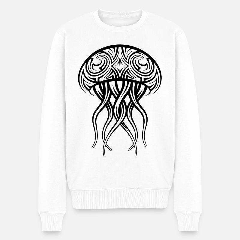 Tatouage tribal de méduse - Pull Premium bio Homme - blanc