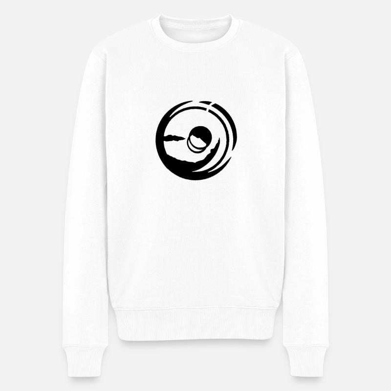 Sonne und Mond - Männer Premium Bio Pullover - Weiß