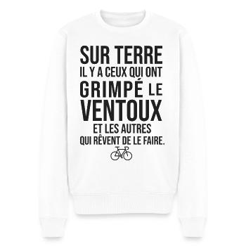 Vélo Mont Ventoux faire le Ventoux à vélo - Pull Premium bio Homme - blanc - Devant - Thijin (182cm)