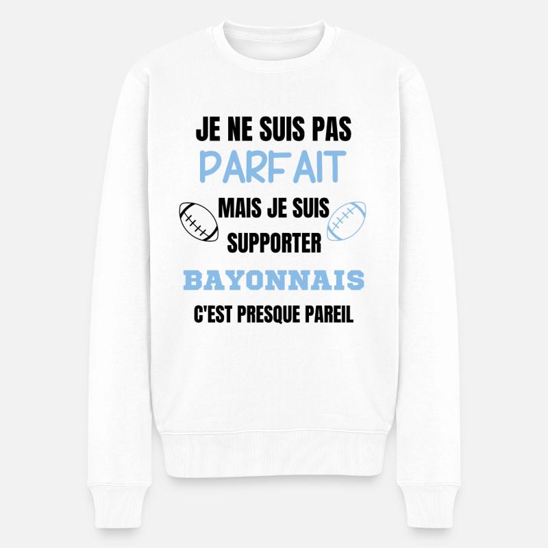 Supporter Bayonnais Rugby - Pull Premium bio Homme - blanc