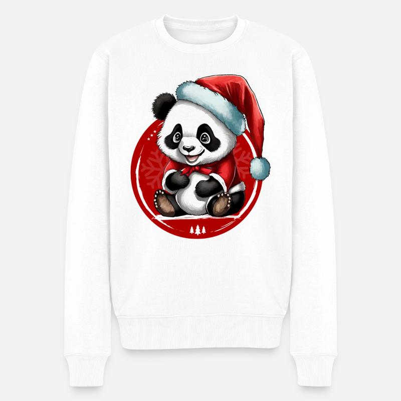Panda de Noël - Pull Premium bio Homme - blanc