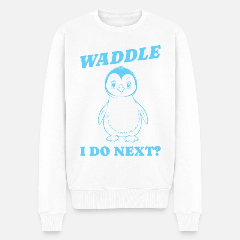 Waddle I do next Geschenk - Männer Premium Bio Pullover - Weiß