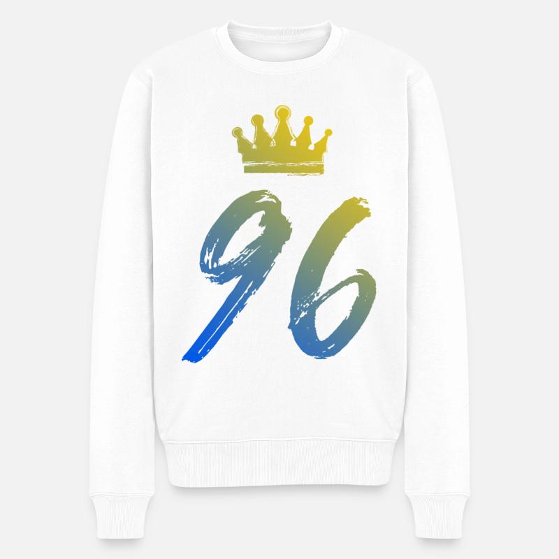 96 Couronne numérique - Pull Premium bio Homme - blanc