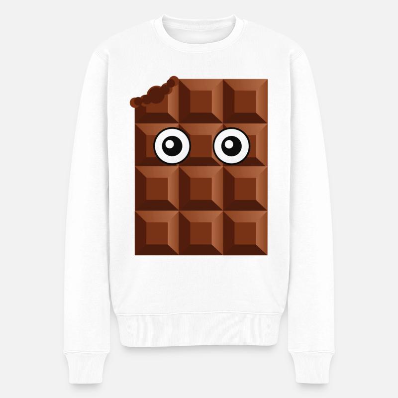 Eine lustige Schokoladentafel Schokoladen Liebe - Männer Premium Bio Pullover - Weiß