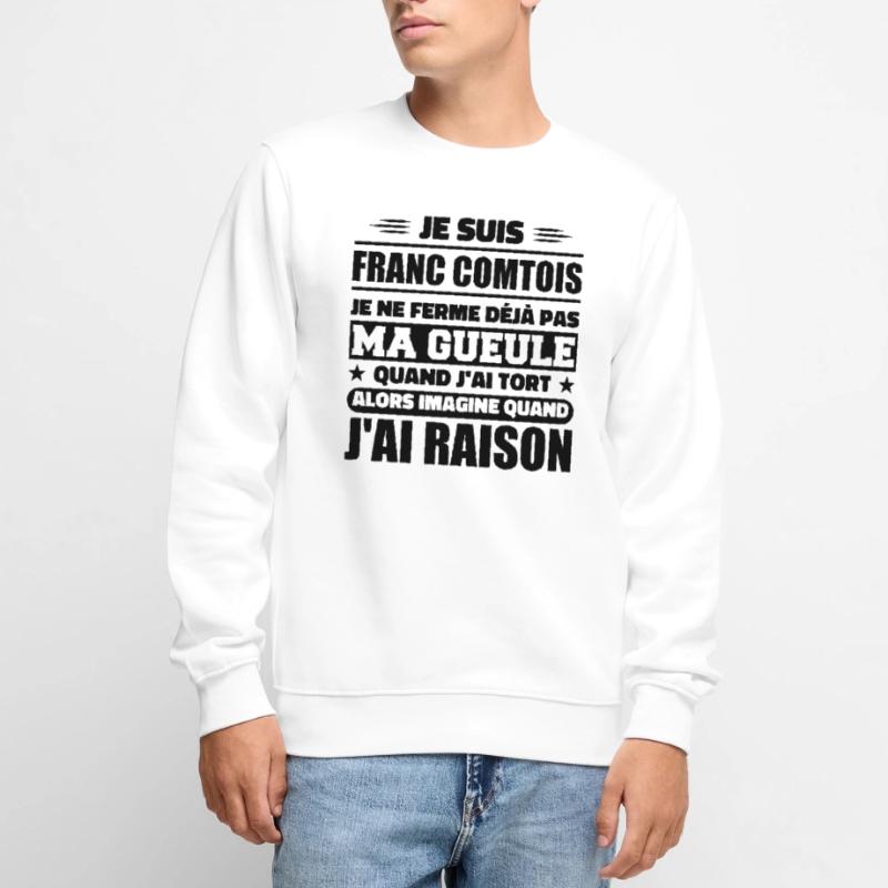Franc comtois je ferme pas ma gueule franche comté Pull Premium bio Homme