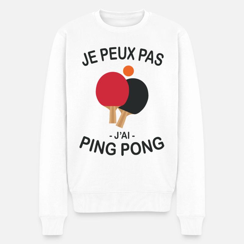 Je Peux Pas J'ai Ping Pong - Pull Premium bio Homme - blanc
