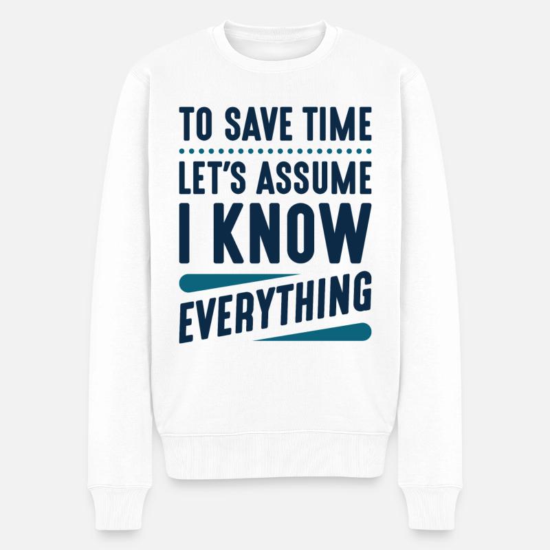 Je sais tout - Pull Premium bio Homme - blanc