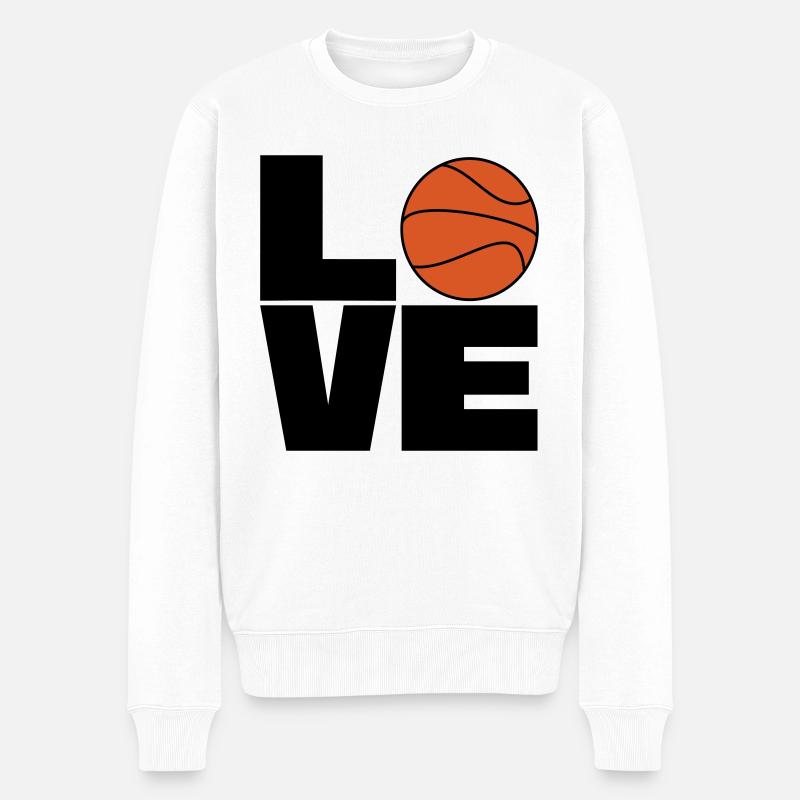 Love Basketball - Männer Premium Bio Pullover - Weiß