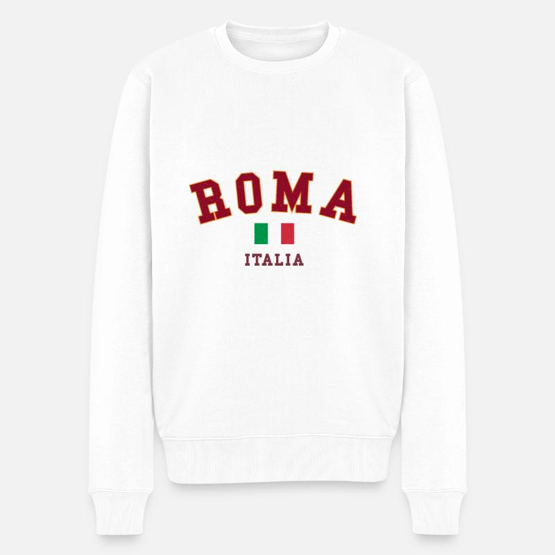 Roma Italia - Männer Premium Bio Pullover - Weiß