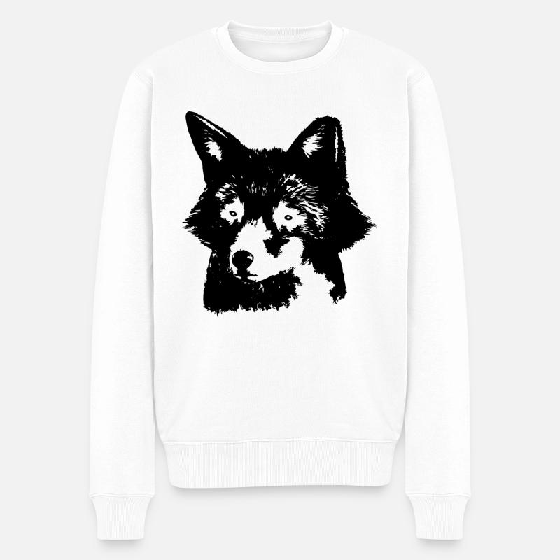 Fuchs - Männer Premium Bio Pullover - Weiß