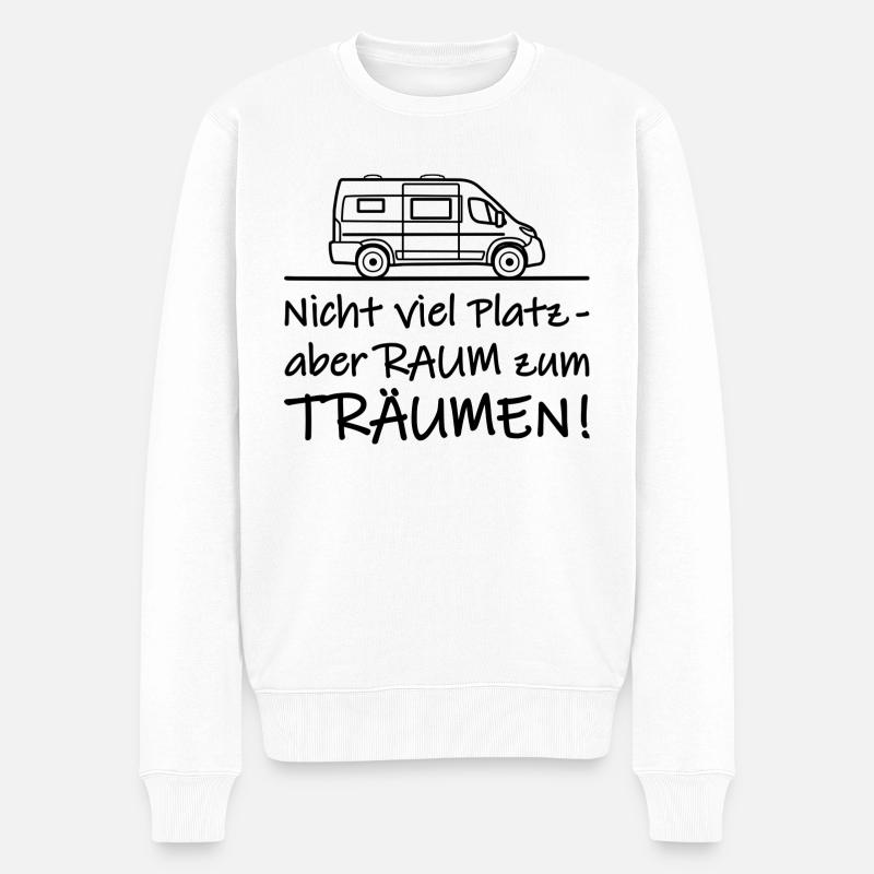 Campervan - Raum zum Träumen - Kastenwagen 2 - Männer Premium Bio Pullover - Weiß